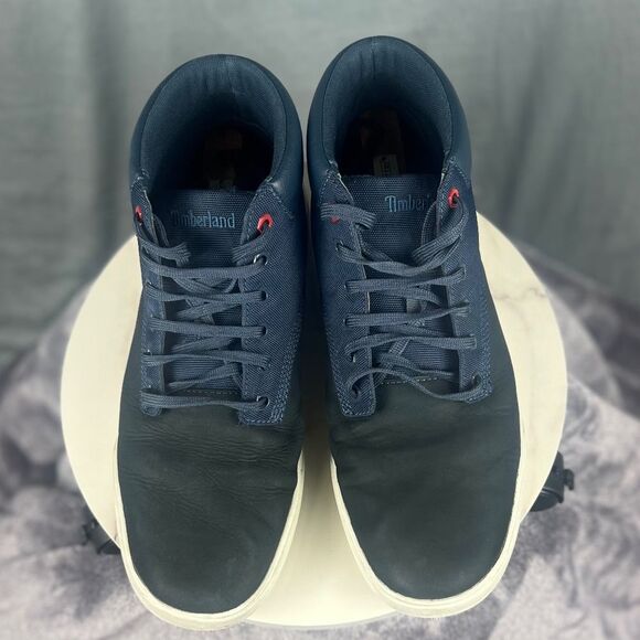 Timberland Groveton Chukka Boot SneakersBlue Leather Canvas SZ 12M Casual Kicks - Picture 1 of 10